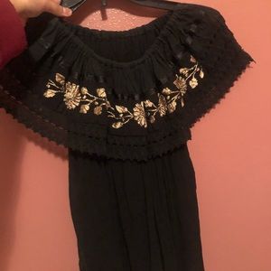 Black and gold mexican shirt